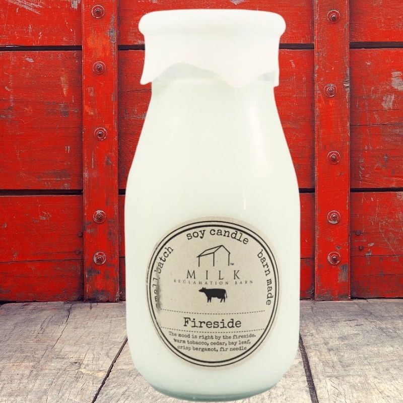 Fireside Milk Bottle Candle